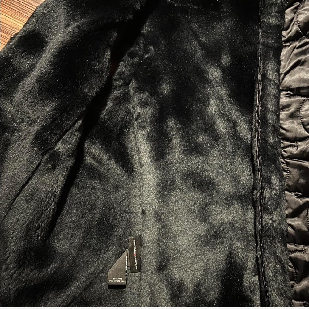 New York & Company Black Faux Fur Trim Vest - Picture 2 of 8